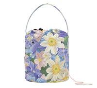 Yarn Bags Beauty Spring Flowers Colorado Blue Columbine Knitting Bag Yarn Storage Portable Yarn Tote for Art Supply Storage Organizer