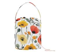 Yarn Bags North Macedonia Poppy Beauty Summer Flowers Yarn Carrier Bag with Holes Yarn Tote for Knitting Tools Knitting Project
