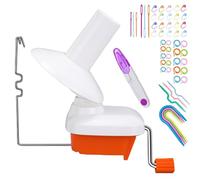 Yarn Ball Winder, Convenient Orange Yarn Winder for Yarn, Ball Winder Combo with Easy Installation for Yarn Storage + 53 Pieces Stitch Knitting Needles + 1 Pieces Scissors