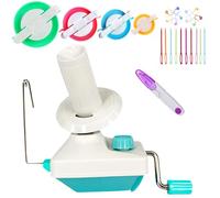 Yarn Ball Winder, Convenient Yarn Winder for Yarn,Yarn Swift and Ball Winder Combo with Easy Installation for Yarn Storage +1 Set 4 Size Pompom Maker+20 Pieces Stitch Knitting Needles+1 PCS Scissors