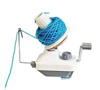 Yarn Ball Winder Hand Operated Winding Wool Winder Machine Yarn String Ball Winder, Convenient Ball Winder for Yarn Tabletop Clamp, White and Gray