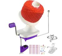 Yarn Ball Winder, Hand Purple Ball Winders for Yarn, Yarn Winder with Easy Installation for Yarn Storage +2PCS Adjustable Knitting Loop Crochet+10 PCS Stitch Knitting Needles +10 PCS Plastic Needles