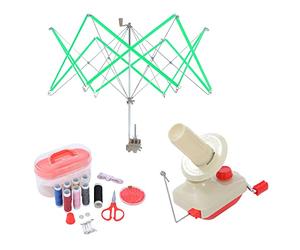 Yarn Ball Winder Yarn Umbrella Swift and Sewing Kit, Hand Operated Wool Yarn Fiber String Winding Knitting Needlecraft Tool 990220