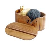 Yarn Bowls for Crochet | Wooden Storage Box Yarn Lid, Multifunctional Thread Holder - for Quilting Weaving Crochet Threading Crafts Home Study Office