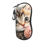 Yarn Cat Printed Glasses Case Ultra-Light Soft Shell Protective Eyewear Organizer For Men And Women