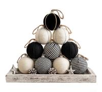 Yarn Christmas Ornaments Handmade Striped Tree Decor