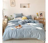 Yarn- Dyed Washed Cotton Four- Set Three- Dimensional Candy Duvet Cover Soft Bedding (Color Size 2m) (B 4 piece Suit)