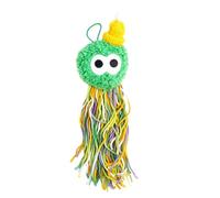 Yarn Feline Toy with Plush Rounded Body and Built-in, Green | Plush Fabric Exterior and PP Cotton Filling, Moving Textile Tentacles, SelfPlay or Interactive Play for Felines