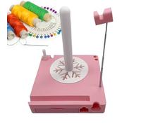 Yarn Holder - 18 x 18 x 21 cm, Portable , ABS Spool Stand, Tangle-Free Dispenser with Soft Twist for Craft Projects at Home and Travel, Crochet Accessories for Beginners, Women, Pink, see