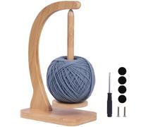 Yarn Holder for Crocheting Knitting, Bamboo Yarn Spinner with Magnetic Upgrade Larger Size, Holds Most Yarns Up to 400g with Anti-Slip Pads, Crochet Gift for Women Mum Wife Grandma