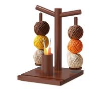Yarn Holder Spinner - Magnetic Rotating Knitting Spinner,Wooden Yarn Ball Holder with Phone Stand and 2 Spindles,for Knitters, Women, Beginners, Sewing, Craft Room