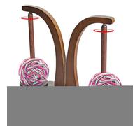 Yarn Holder Spinner - Magnetic Yarn Holder, Double Yarn Spindle, Magnetic Yarn Pendulum Knitting Stand, Crochet Yarn Holder, Rotating Wooden Sewing Tool for Knitting, Embroidery & Crafts