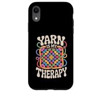 Yarn Is My Therapy Funny Crochet Granny Square Retro Groovy Case for iPhone XR
