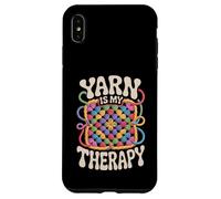 Yarn Is My Therapy Funny Crochet Granny Square Retro Groovy Case for iPhone XS Max
