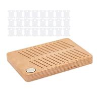 Yarn Organiser - 6.42 Inch Wooden Bobbin Organiser | Magnetic Compartment Holder - 24 Compartments Robust Clear for Embroidery Thread Sewing Accessories Craft Material Order in Sewing Room & Creative