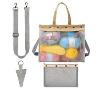 Yarn Organizer Bag | Borehole Design Yarn Organizer - Storage Bags for Crocheting Project | for Outdoor School Girlfriend Wife Friend Sister Daughter, Gray, Refer to description, Unisex