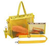 Yarn Organizer Bag, Large Capacity Mesh Pouch, Transparent Yarn Holder with Zipper, Sturdy Fabric Container, Knitting Accessory with Easy Carry, Home Supplies for Indoor Outdoor and Travel