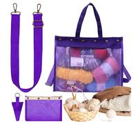 Yarn Organizer Bag - Magnetic Closure Yarn Mesh Pouch | Crochet Storage Bags | Portable Knitting Tote For Traveling Indoor Home School Girlfriend Wife Friend Sister Daughter Knitting Project