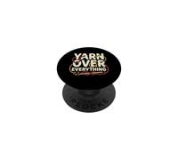 Yarn Over Everything Funny Crochet Knitting Gif PopSockets Adhesive PopGrip