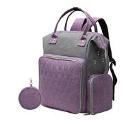 Yarn Storage Bag Crochet Storage Backpack Organizer Portable Knitting Bags Totes with Inner Divider Wool Yarn Thread Spoke Needile(Purple)