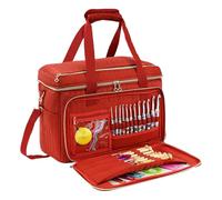 Yarn Storage Bag - Portable Craft Supplies Organizer Case, Knitting Tote Bag with Inner Divider | Crochet Bags for Mom Beginners Craft Lovers Home Travel Accessories Tools Hooks and Other Purposes