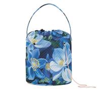 Yarn Storage Beauty Spring Flowers Colorado Blue Columbine Crochet Knitting Bag with Holes Yarn Tote for Knitting Needle Crochet Supply