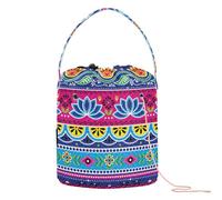 Yarn Storage Mexicana Traditional Flower Colorful Knitting Bag Yarn Portable Yarn Tote for Crochet Knit Crochet Backpack