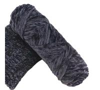 Yarn Velvet Knitting Yarn Soft Crochet Ball Craft Multi Colors, Ideal for Beginners, Kids Crafts (Deep Grey)