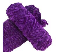 Yarn Velvet Knitting Yarn Soft Crochet Ball Craft Multi Colors, Ideal for Beginners, Kids Crafts (Violet)