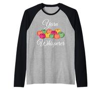 Yarn Whisperer Funny Knitting Crochet Knit Graphic Gift Raglan Baseball Tee