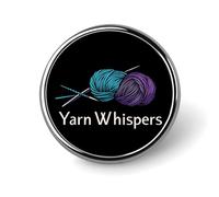 Yarn Whispers Novelty Brooches & Pins Round Personalised Metal Lapel Badge With Butterfly Clutch Clasp
