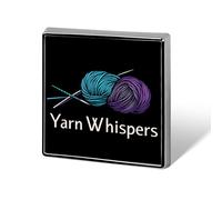 Yarn Whispers Novelty Brooches & Pins Square Personalised Metal Lapel Badge with Butterfly Clutch Clasp
