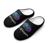 Yarn Whispers Women's Slippers Cotton Warm House Shoes with Rubber Anti-Slip Sole Slip On for Home Outdoor 9-10（40-41）