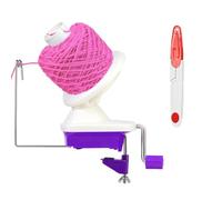 Yarn Winder, Hand Operated Purple Yarn Ball Winder for Crocheting, The Helper for Yarn Collection Lovers, with 1 Pcs Scissors