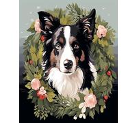 YarnAdventures Animal Dog Adults' Paint-by-Number Kits,Border Collie,Painting by Number Kits On Canvas,Creative Surprises in Oil Painting,for Gift,Christmas,16x20in Frameless