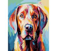 YarnAdventures Animal Dog DIY Paint by Number for Adults Beginner,Labrador,Paint by Numbers Paint Kits Canvas Gifts Arts Crafts for Home Decor,40x50cm Frameless
