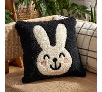 YarnAdventures Cartoon Animals Latch Hook Cushion kit,Cute Rabbit,DIY Rug Cushion kit - Latch Hook Pillow for Beginners - Christmas Craft Activity,17x17in