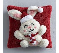 YarnAdventures Cartoon Animals Latch Hook Cushion Kits for Adults,Cute Little Bunny,Latch Hook Pillow Case Kits Handmade Kids Parents Gift,17x17in