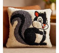 YarnAdventures Cartoon Animals Latch Hook Pillow Case Kits,Cute Squirrel,DIY Latch Hook Cushion Kits,Cross Stitch Embroidery Cushion Making Home Decor,43x43cm