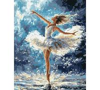 YarnAdventures Dancer DIY 11CT Stamped Cross Stitch Kits for Beginners,Ballet Girl,Easy Needlepoint Embroidery Cross Stitch Art Craft for Wall Decoration,40x50cm