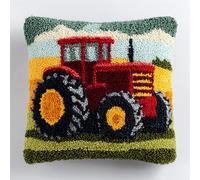 YarnAdventures Latch Hook Kits for Adults,Farm Tractor,DIY Latch Hook kit Cushion Throw Pillow Embroidery Craft for Beginner Christmas,Birthday Gifts,17x17in