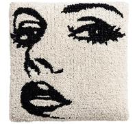 YarnAdventures Simple Lines DIY Rug Cushion kit,Girl's face Outline,Beginner Latch Hook kit - Therapeutic Craft for Adults - Pre-gridded Latch Canvas - Mothers Day Handmade Gift,17x17in
