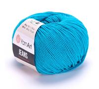 YarnArt 1 x 50g Turquoise Cotton Blend Yarn Jeans, Knitting (55)