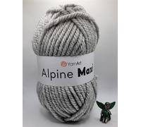 YarnArt Alpine Maxi Super Bulky Chunky Yarn, Turquoise Blue, 250g, 100% Polyester, Knitting and Crochet (669)