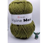 YarnArt Alpine Maxi Super Bulky Chunky Yarn, Turquoise Blue, 250g, 100% Polyester, Knitting and Crochet (670)