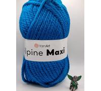 YarnArt Alpine Maxi Super Bulky Chunky Yarn, Turquoise Blue, 250g, 100% Polyester, Knitting and Crochet (671)