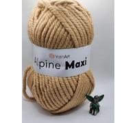 YarnArt Alpine Maxi Super Bulky Chunky Yarn, Turquoise Blue, 250g, 100% Polyester, Knitting and Crochet (666)