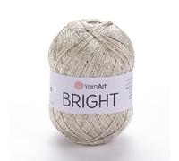 YarnArt Bright Metallic Shiny Thread - Ideal for Summer Blouses, Shawls, Bags, Hats, and Lacework - Durable Polyamide Blend with Silky Smooth Texture for Easy Knitting & Crocheting (120)