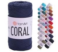 YarnArt Coral Satin Cotton Blend Macrame Yarn - 50% Cotton 50% Polyester, 200g, 200m, 1-1.5mm Thick Decorative Craft Yarn for Bags, Hats, Belts, Runners, Placemats, Crochet & Knitting (1910)