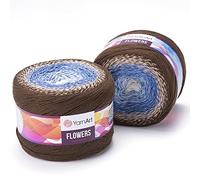 YarnArt Cotton Acrylic Blend - 55/45 Cotton Acrylic - 250g, 1094yds Multicolor - Fine, Sport Yarn - Rainbow Crochet - Skein